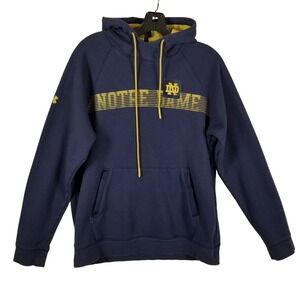 Under Armour Notre Dame Fighting Irish Hoodie Mens Medium Navy Blue Gold MD